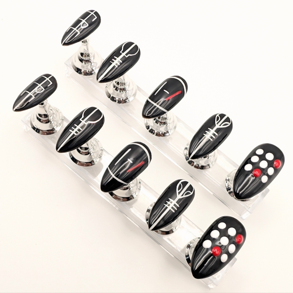 Handcrafted Twenty One Pilots Blurryface Era Med. Almond Press-On Nails Handmade